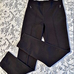 Mode de Vie Chic Black Women's Straight Leg Textured Pull On Pants Size 4